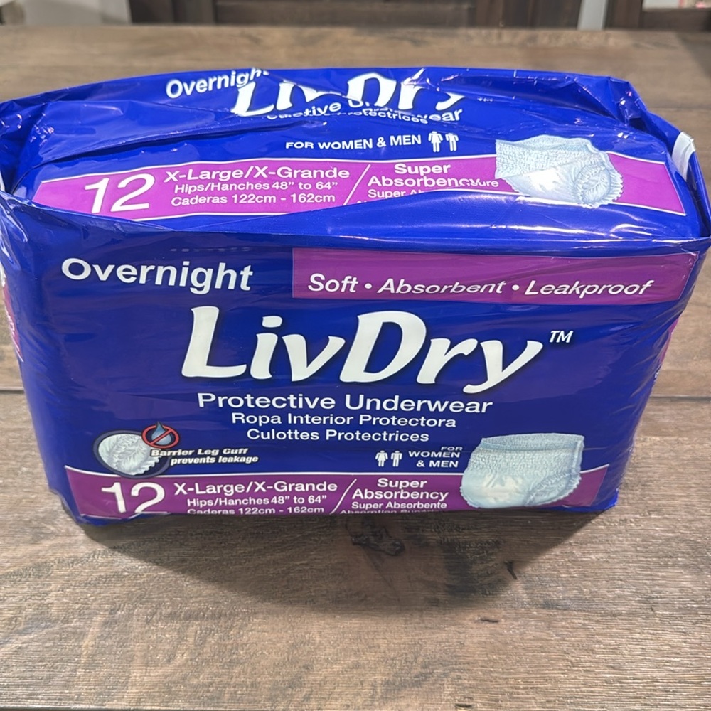 LivDry Adult‎ Incontinence Underwear Extra Absorbency Adult Diapers Size XL